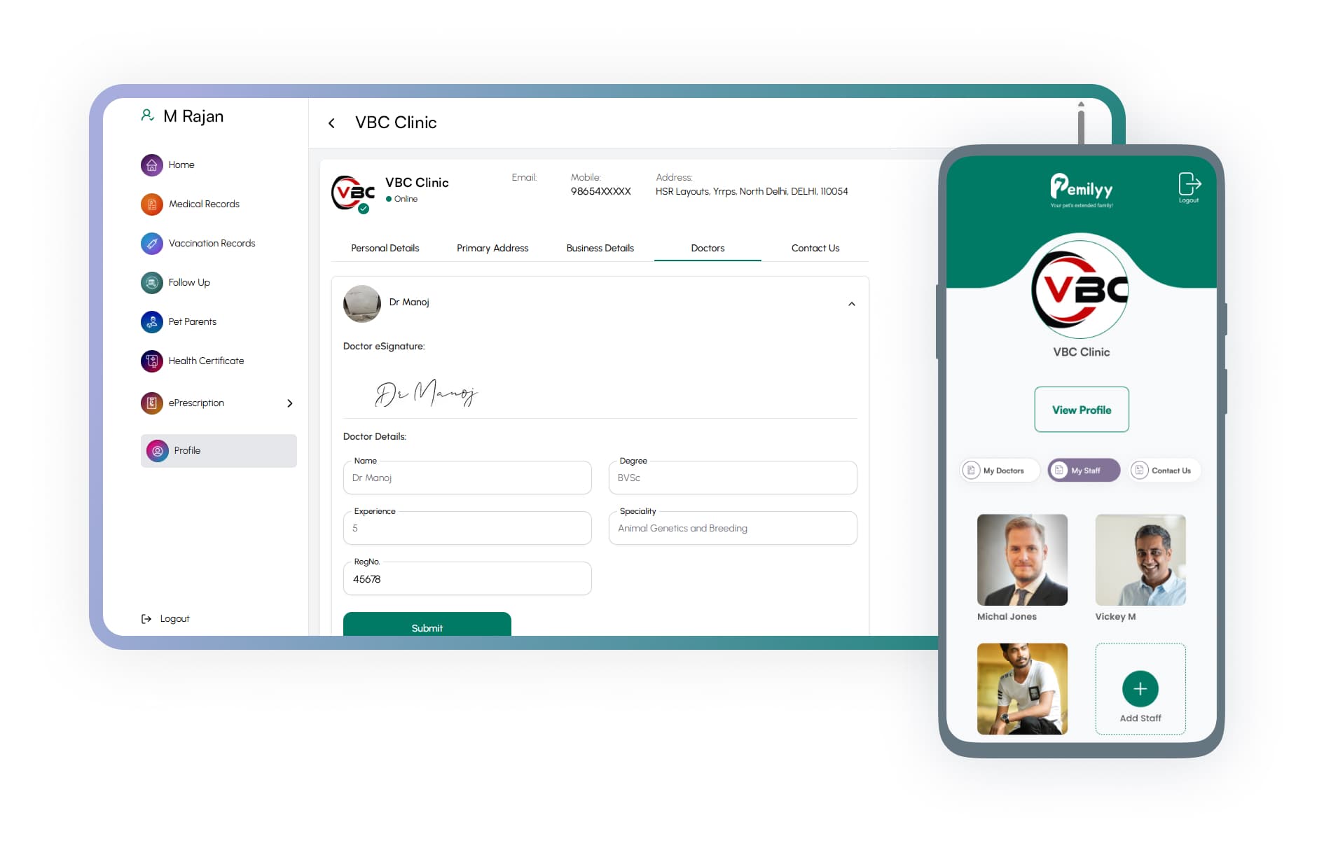 Doctor & Staff Profile Management